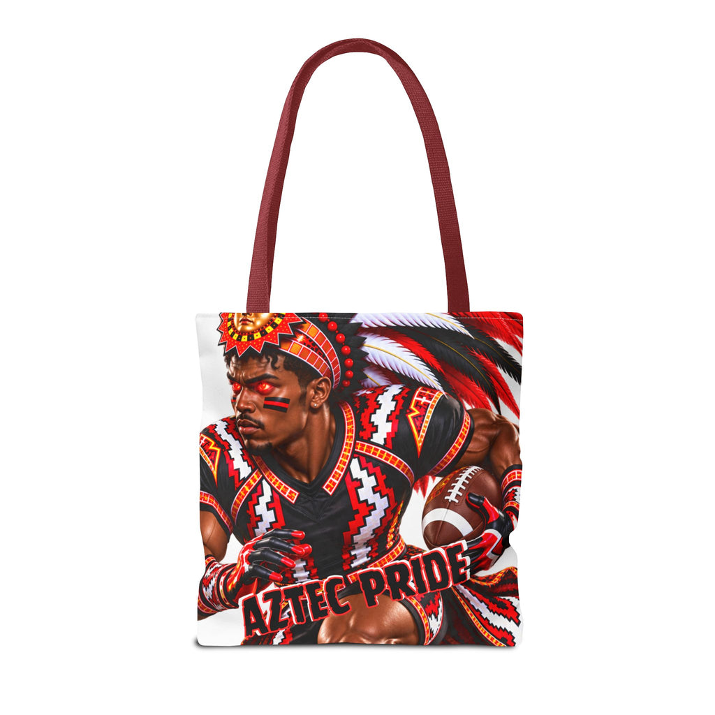 Aztec Football RB Warrior Tote Bag | Aztec-Inspired AI Art • Made & Shipped in the USA • 🚚 FREE USA Shipping • FREE Personalization