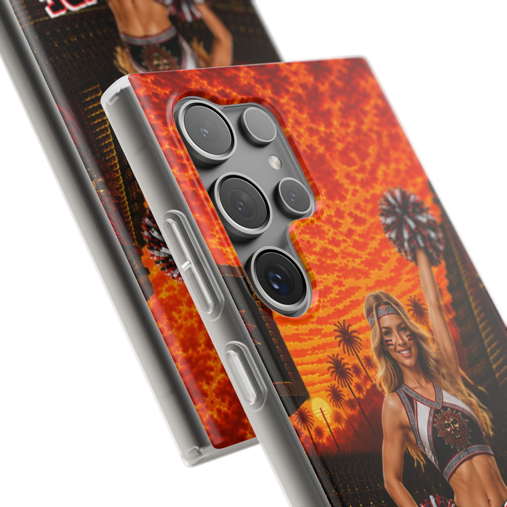 Aztec Cheerleader Warrior – Flexi Phone Case (iPhone & Samsung • Clear TPU • Made & Shipped in the USA • 🚚 FREE USA Shipping • Personalized Option)
