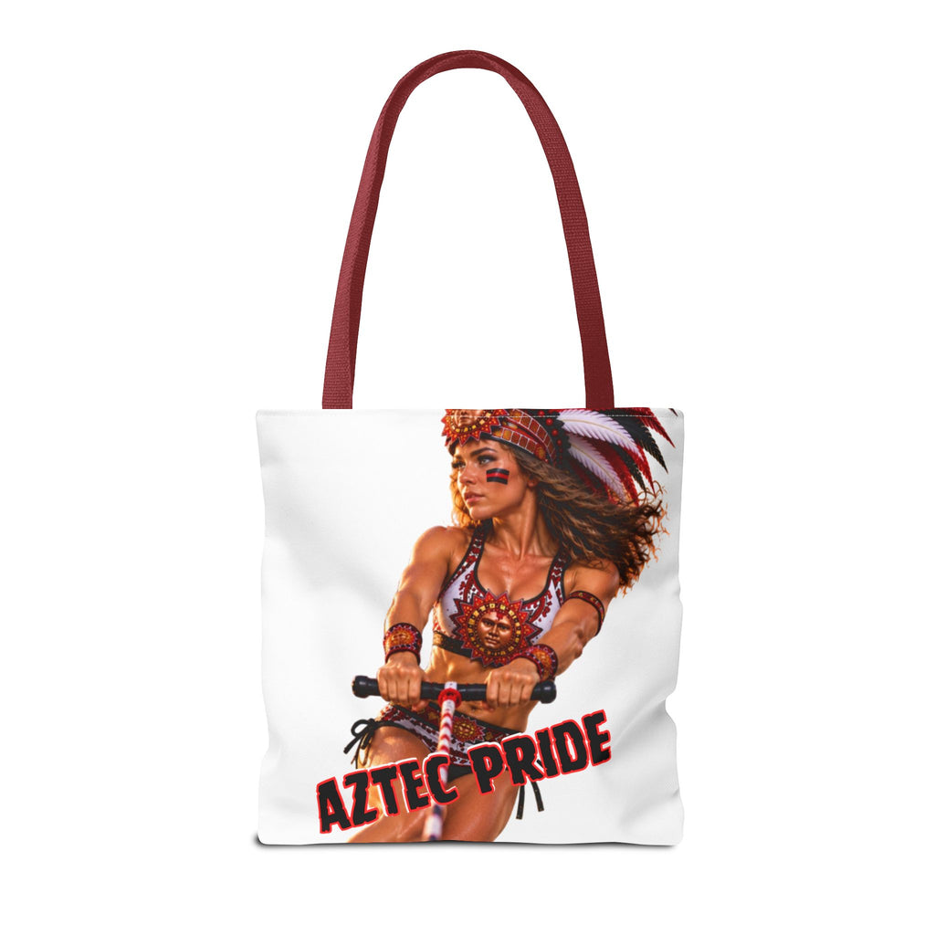 Aztec Waterski Wakeboard Female Warrior Tote Bag | Aztec-Inspired AI Art • Made & Shipped in the USA • 🚚 FREE USA Shipping • FREE Personalization