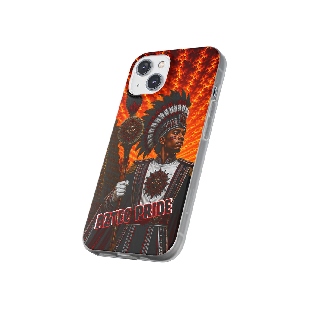 Aztec Drum Major Warrior – Flexi Phone Case (iPhone & Samsung • Clear TPU • Made & Shipped in the USA • 🚚 FREE USA Shipping • Personalized Option)