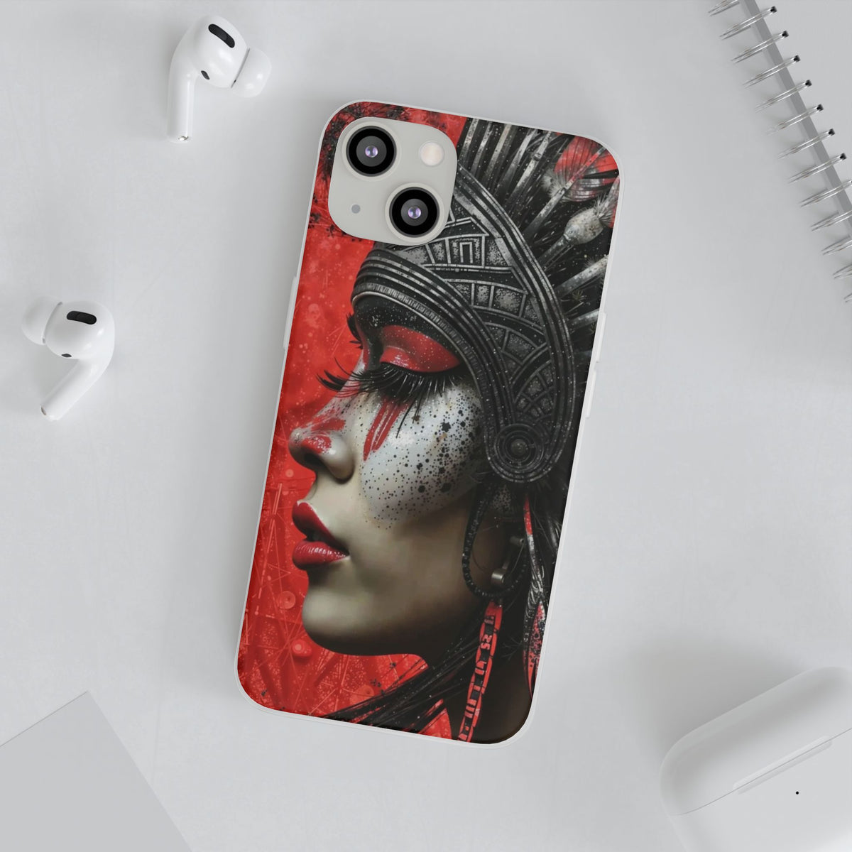 Aztec Fearless Goddess – Flexi Phone Case (iPhone & Samsung • Clear TPU • Made in USA • Personalized Option)