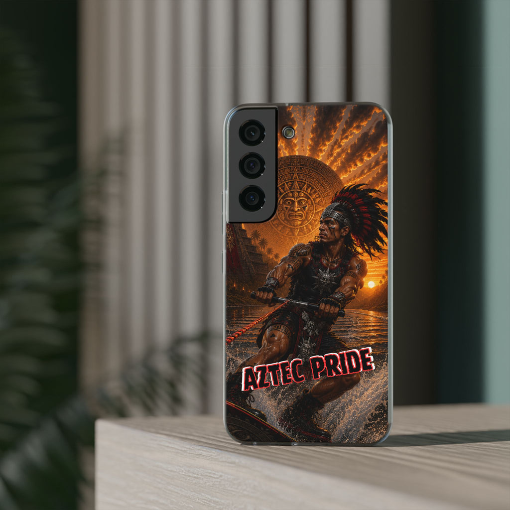Aztec Wakeboard Male Warrior – Flexi Phone Case (iPhone & Samsung • Clear TPU • Made & Shipped in the USA • 🚚 FREE USA Shipping • Personalized Option)