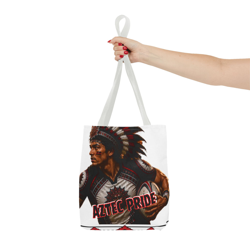 Aztec Rugby Male Warrior Tote Bag | Aztec-Inspired AI Art • Made & Shipped in the USA • 🚚 FREE USA Shipping • FREE Personalization
