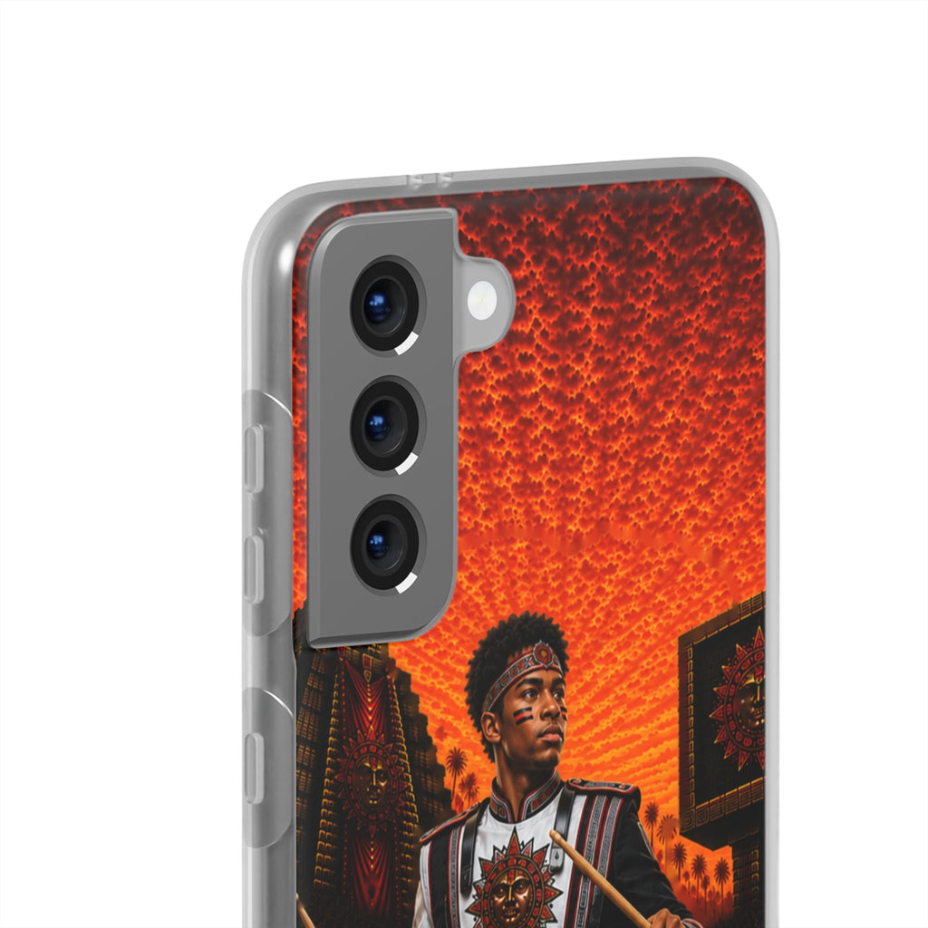 Aztec Band Warrior – Flexi Phone Case (iPhone & Samsung • Clear TPU • Made & Shipped in the USA • 🚚 FREE USA Shipping • Personalized Option)