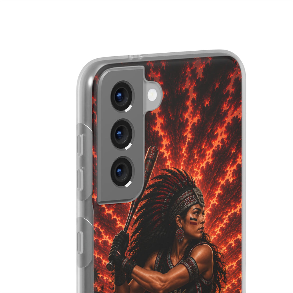 Aztec Softball Warrior – Flexi Phone Case (iPhone & Samsung • Clear TPU • Made & Shipped in the USA • 🚚 FREE USA Shipping • Personalized Option)