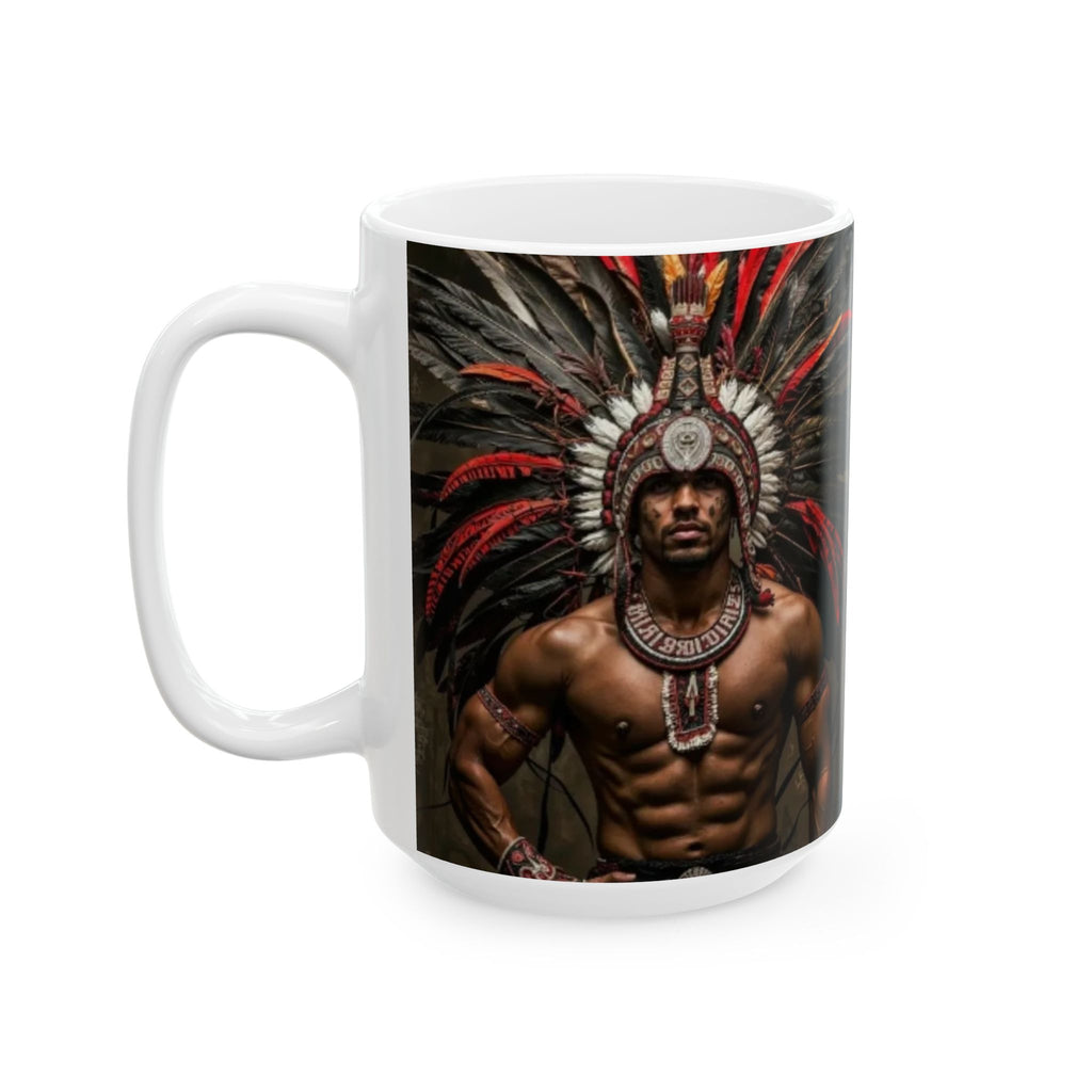 Aztec Warrior Eagle – Ceramic Mug (11oz, 15oz • Dishwasher & Microwave Safe • Made in USA • Personalized Option)