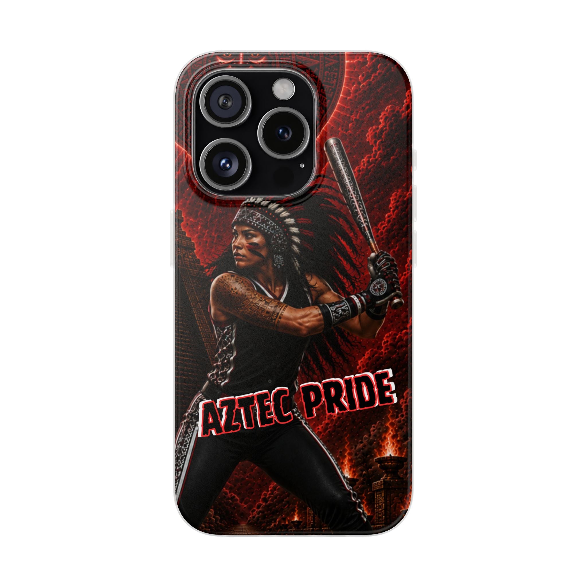 Aztec Softball Warrior – Flexi Phone Case (iPhone & Samsung • Clear TPU • Made in USA • Personalized Option)