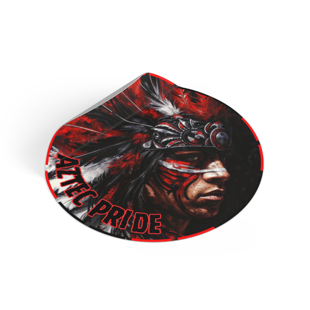 Aztec King of Kings Round Vinyl Sticker – Waterproof Matte Decal (2”–6”)