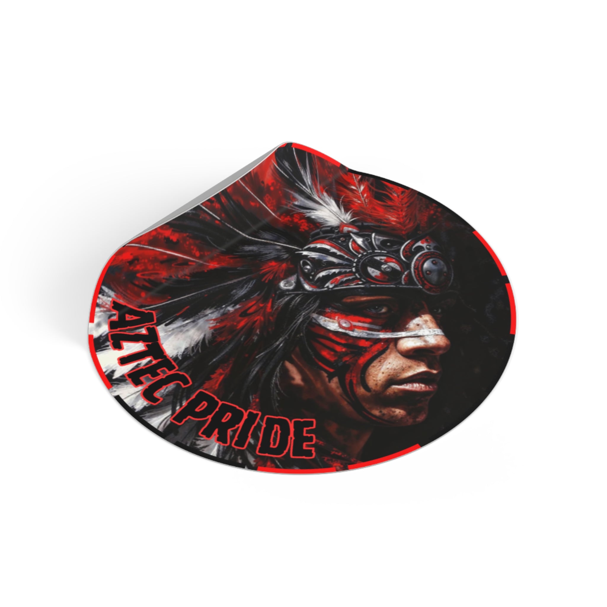 Aztec King of Kings Round Vinyl Sticker – Waterproof Matte Decal (2”–6”)