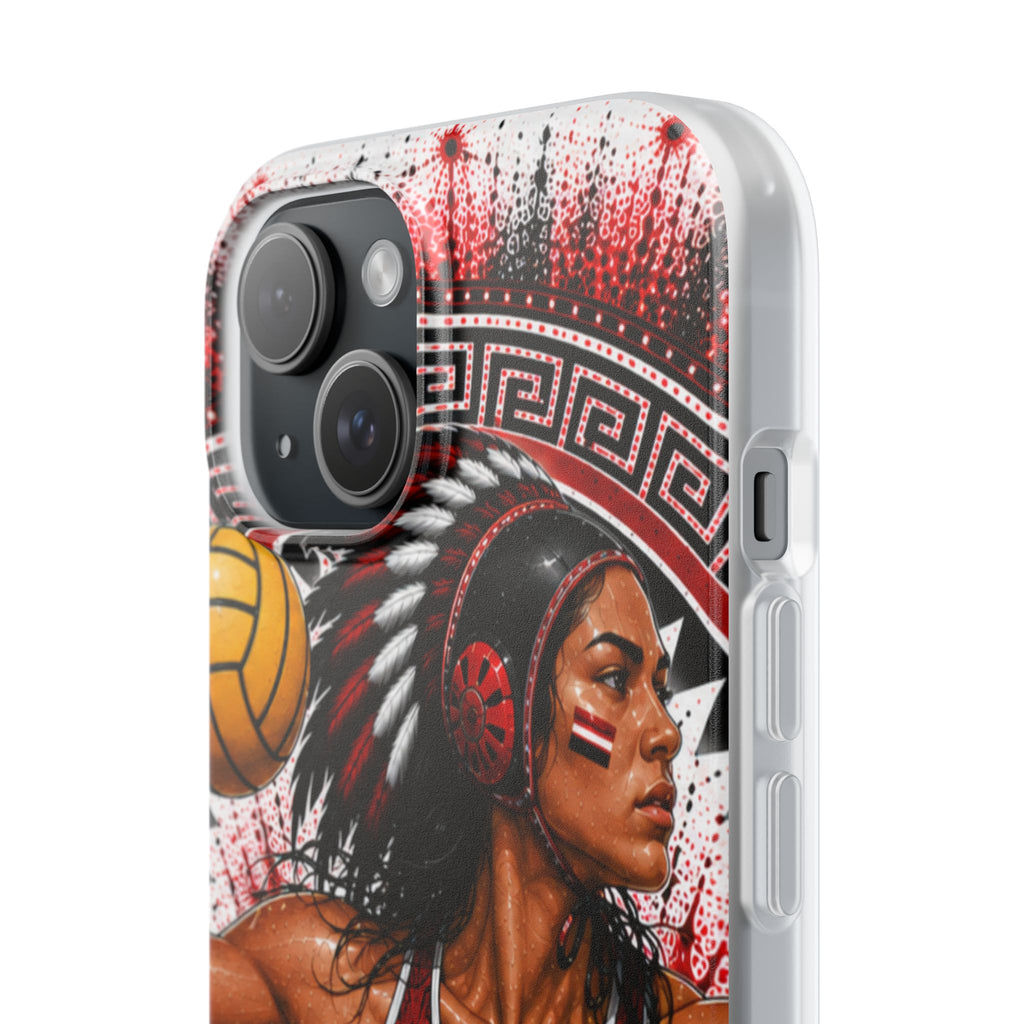 Aztec Water Polo Warrior – Flexi Phone Case (iPhone & Samsung • Clear TPU • Made in USA • Personalized Option)