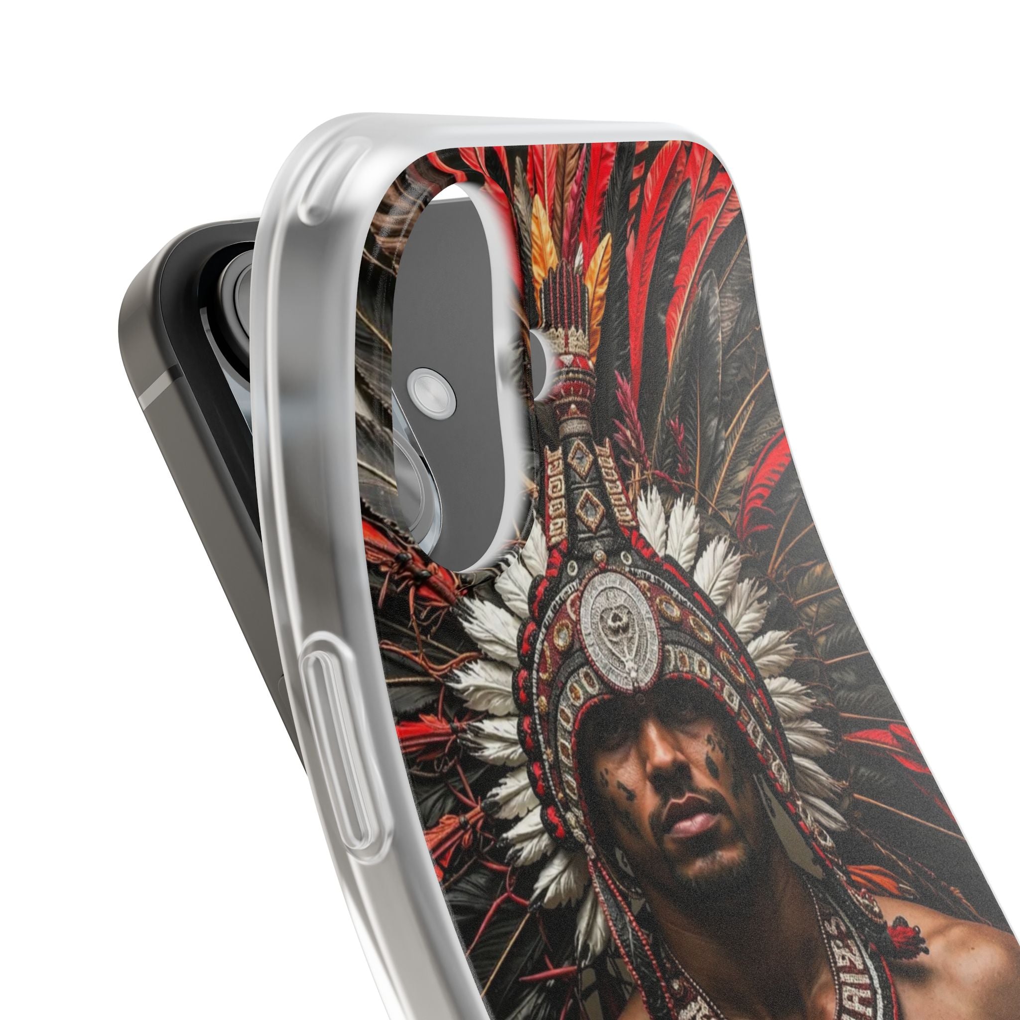 Aztec Warrior Eagle – Flexi Phone Case (iPhone & Samsung • Clear TPU • Made in USA • Personalized Option)