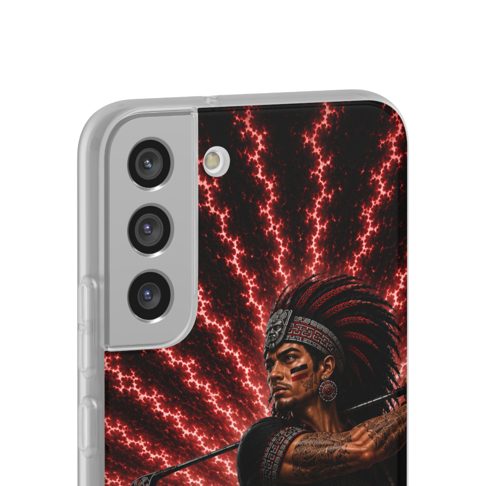 Aztec Golf Male Warrior – Flexi Phone Case (iPhone & Samsung • Clear TPU • Made & Shipped in the USA • 🚚 FREE USA Shipping • Personalized Option)