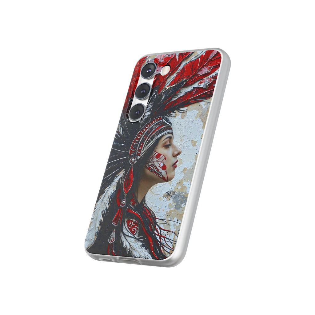 Aztec Silent Goddess – Flexi Phone Case (iPhone & Samsung • Clear TPU • Made in USA • Personalized Option)