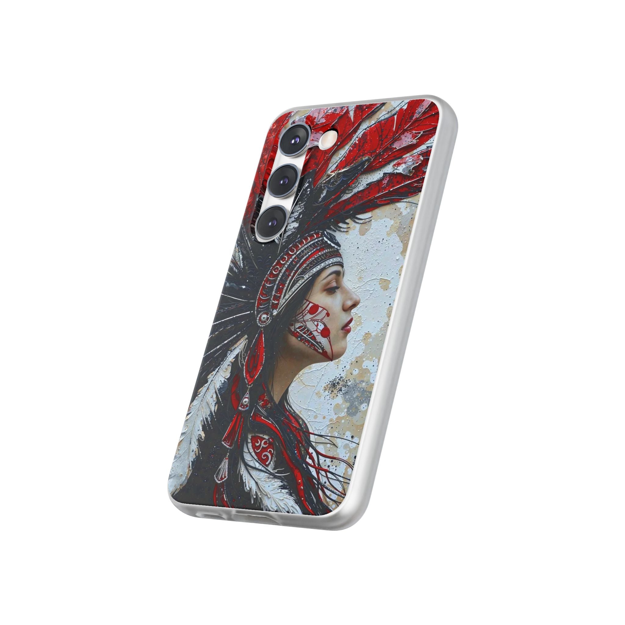 Aztec Silent Goddess – Flexi Phone Case (iPhone & Samsung • Clear TPU • Made in USA • Personalized Option)