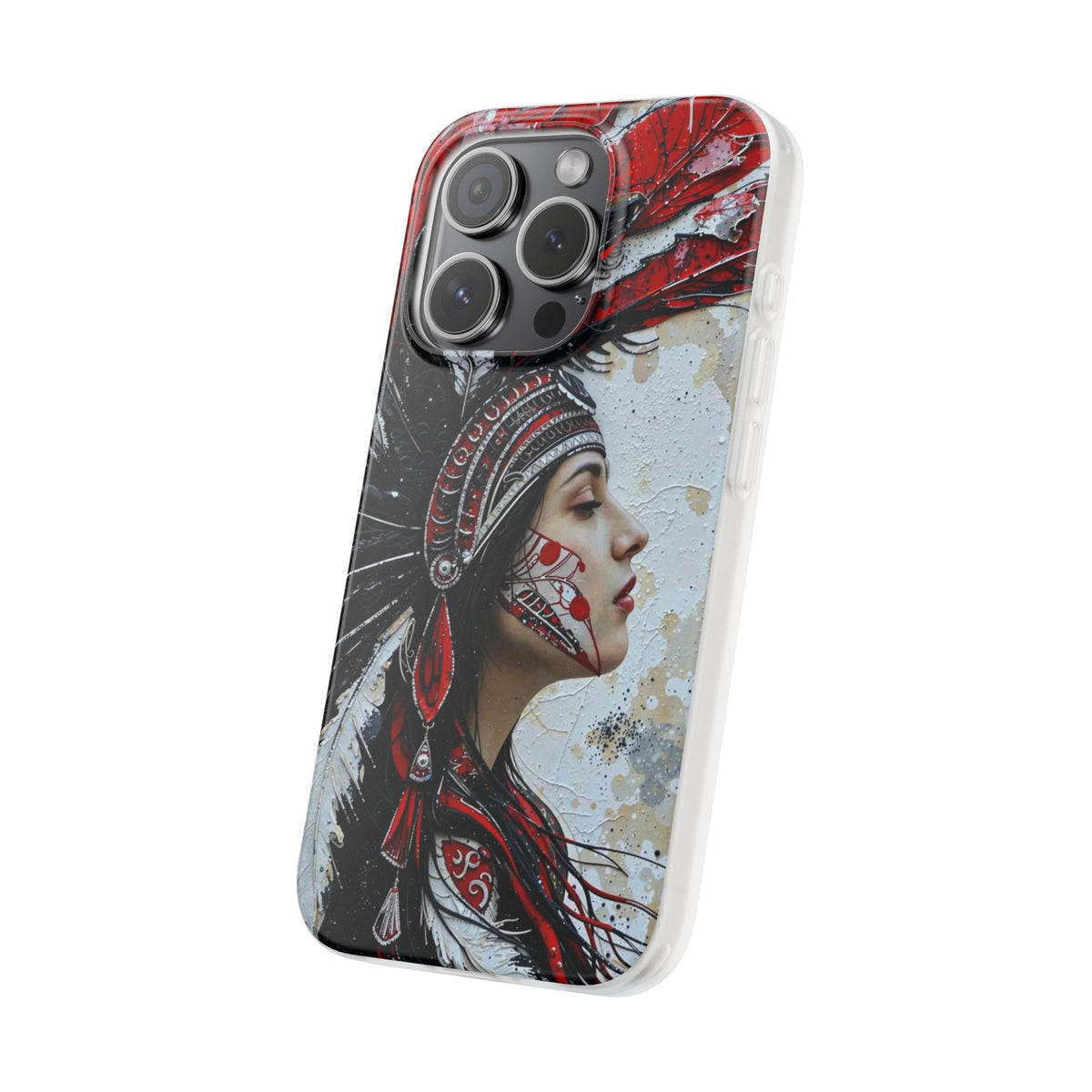 Aztec Silent Goddess – Flexi Phone Case (iPhone & Samsung • Clear TPU • Made in USA • Personalized Option)