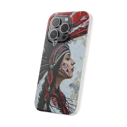 Aztec Silent Goddess – Flexi Phone Case (iPhone & Samsung • Clear TPU • Made in USA • Personalized Option)