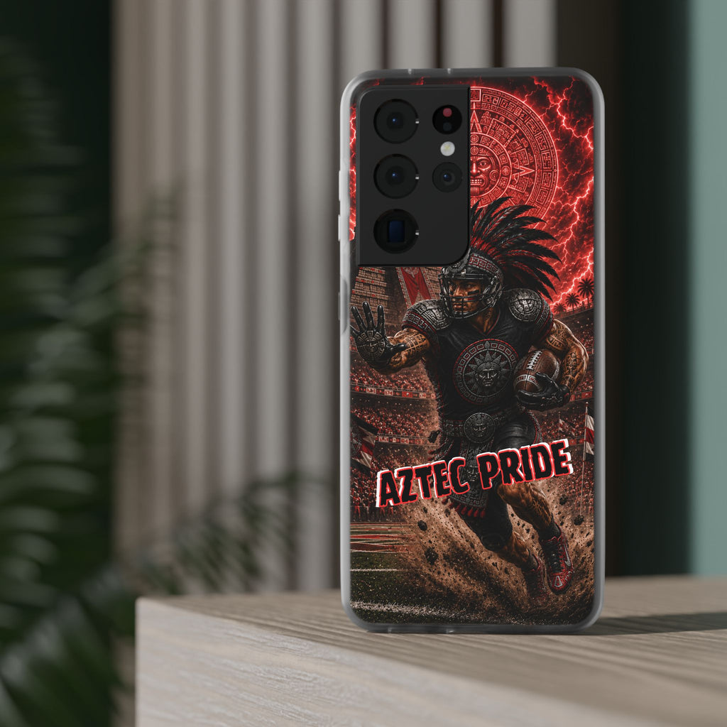 Aztec Football Warrior – Flexi Phone Case (iPhone & Samsung • Clear TPU • Made in USA • Personalized Option)