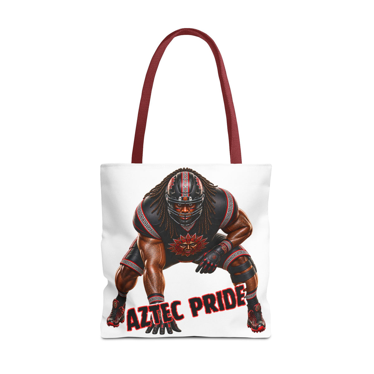 Aztec Football O-Line Warrior Tote Bag | Aztec-Inspired AI Art • Made & Shipped in the USA • 🚚 FREE USA Shipping • FREE Personalization