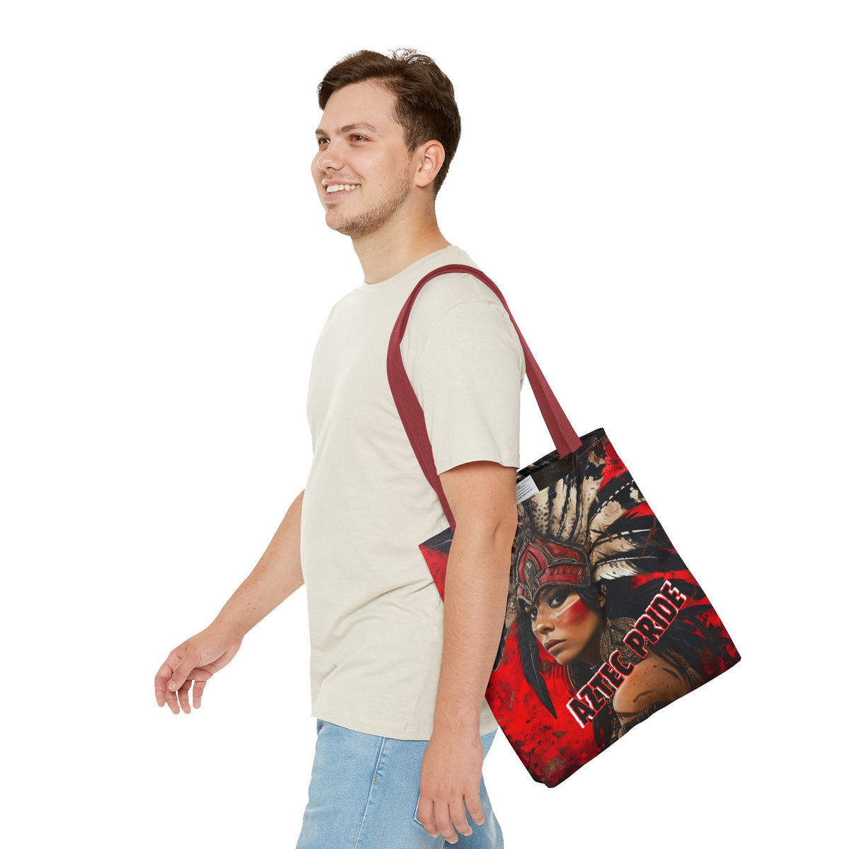 Aztec Moon Goddess Tote Bag – Aztec-Inspired Reusable Shopping Bag | GringoArte
