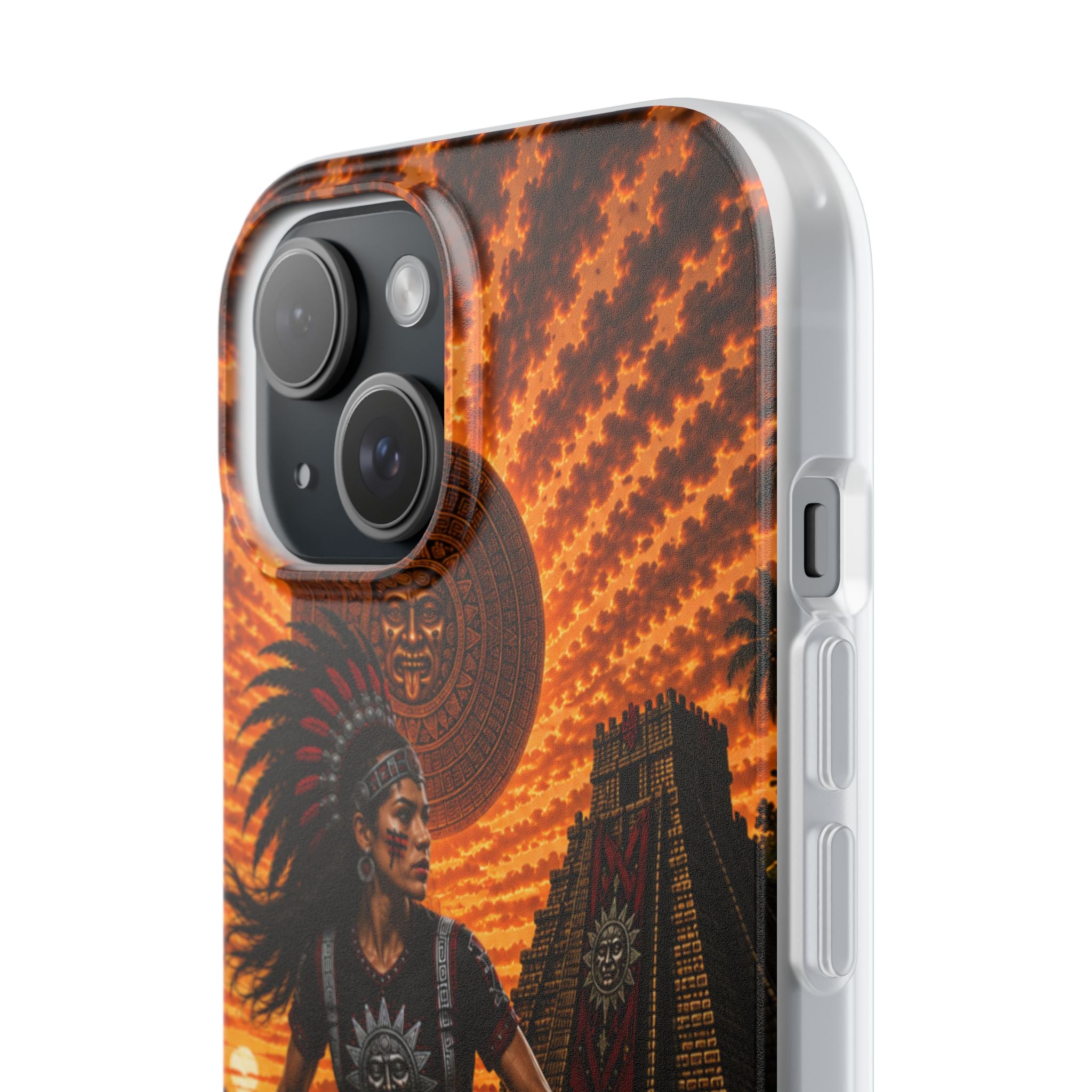 Aztec Soccer Female Warrior – Flexi Phone Case (iPhone & Samsung • Clear TPU • Made & Shipped in the USA • 🚚 FREE USA Shipping • Personalized Option)