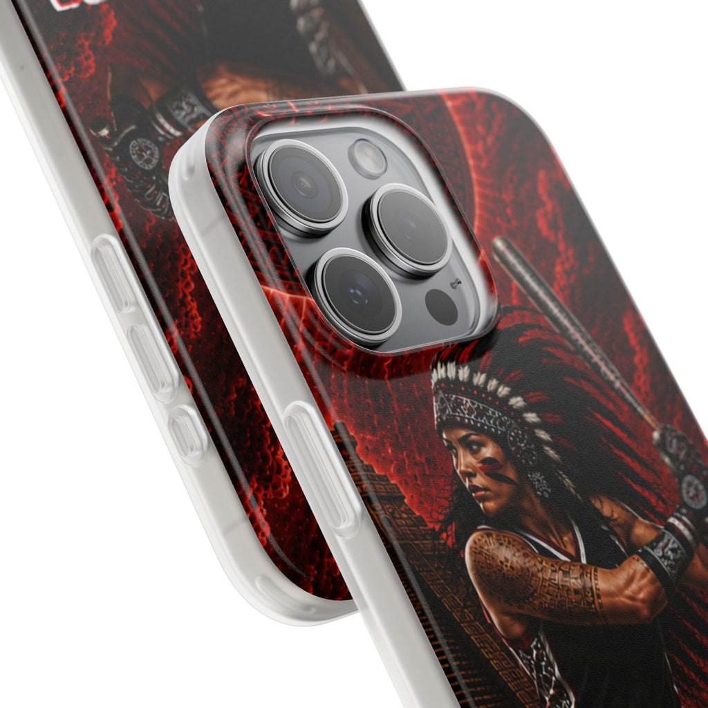 Aztec Softball Warrior – Flexi Phone Case (iPhone & Samsung • Clear TPU • Made in USA • Personalized Option)