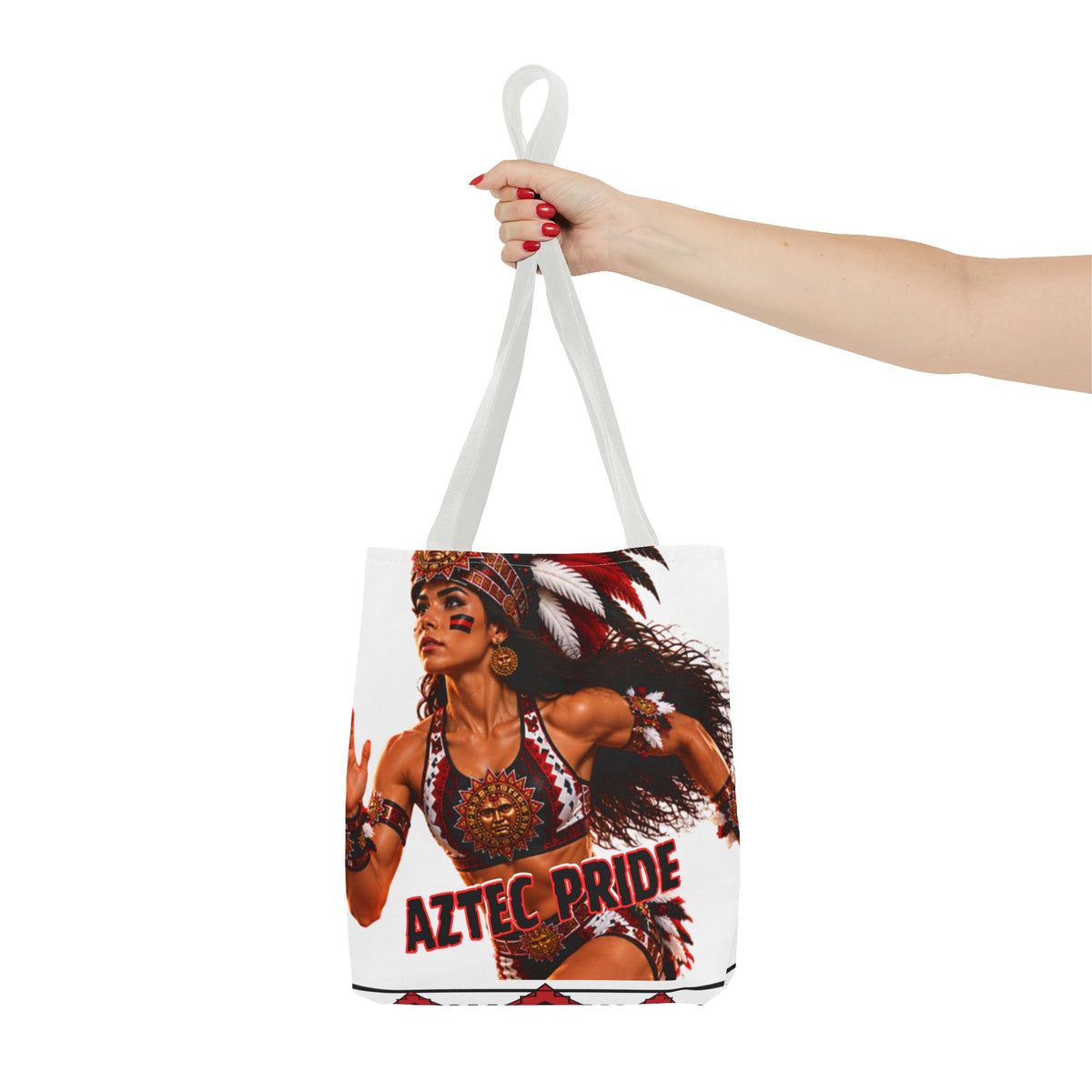 Aztec Track Female Warrior Tote Bag | Aztec-Inspired AI Art • Made & Shipped in the USA • 🚚 FREE USA Shipping • FREE Personalization