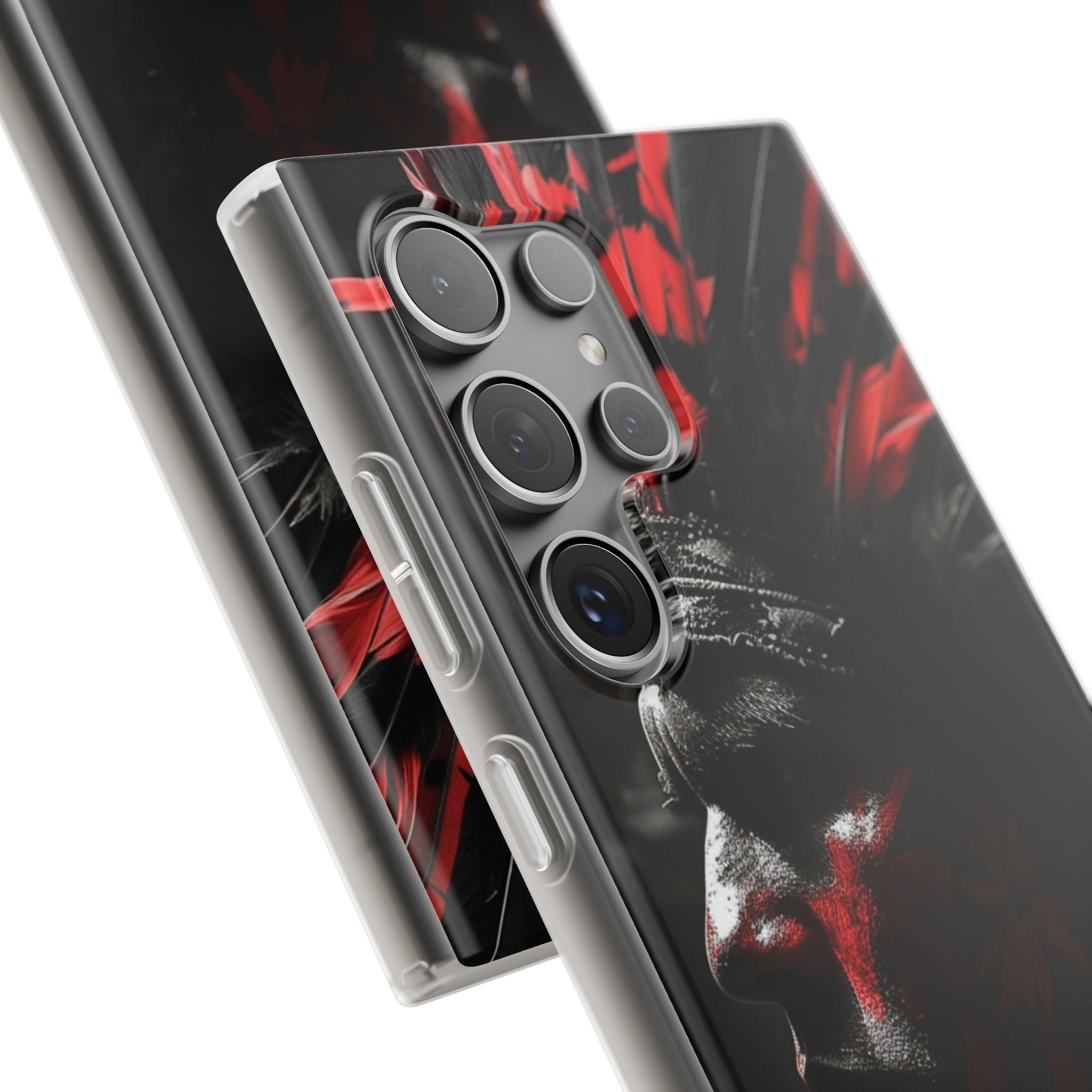 Aztec Jaguar Warrior – Flexi Phone Case (iPhone & Samsung • Clear TPU • Made in USA • Personalized Option)
