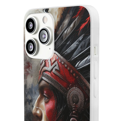 Aztec Silent Warrior – Flexi Phone Case (iPhone & Samsung • Clear TPU • Made in USA • Personalized Option)