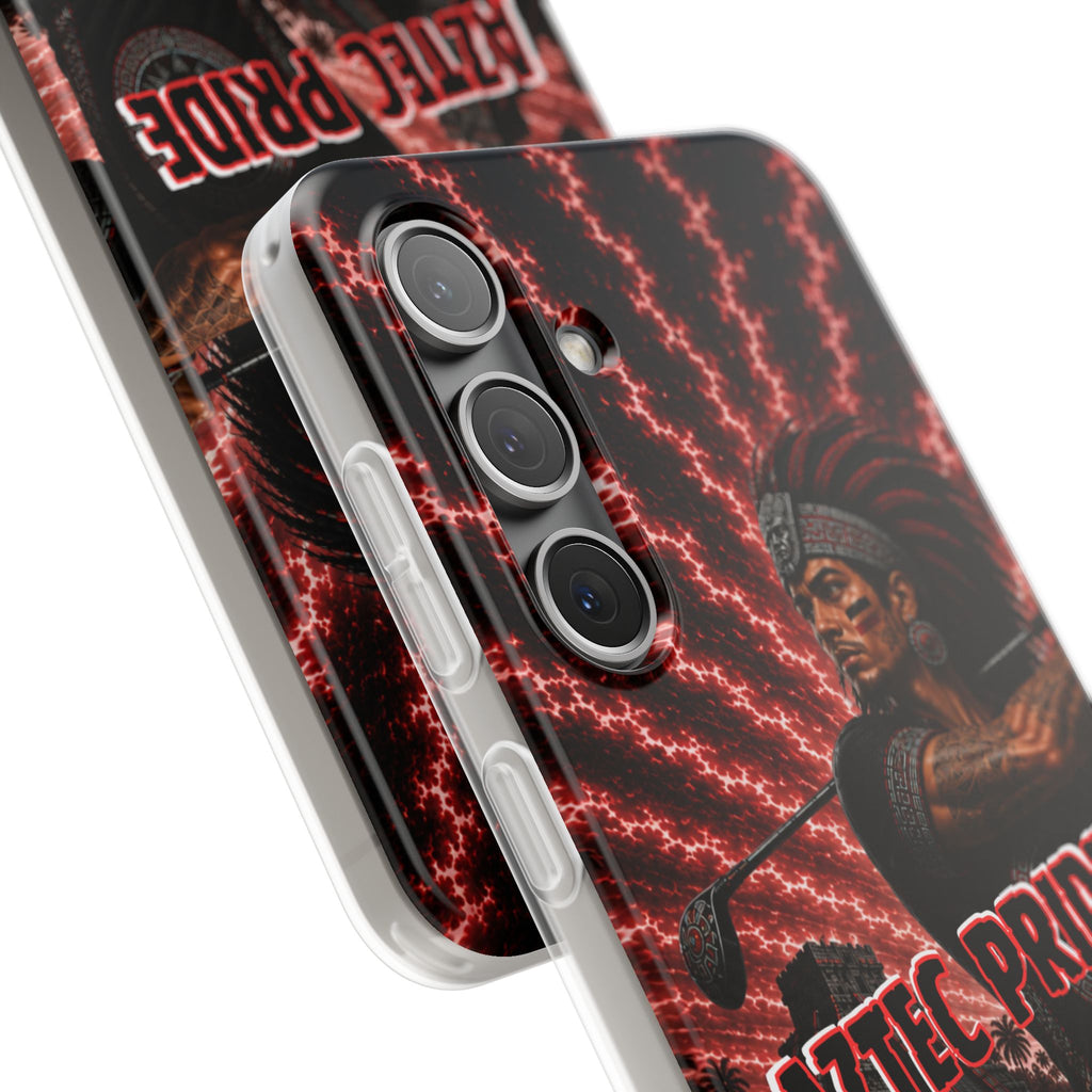Aztec Golf Male Warrior – Flexi Phone Case (iPhone & Samsung • Clear TPU • Made & Shipped in the USA • 🚚 FREE USA Shipping • Personalized Option)