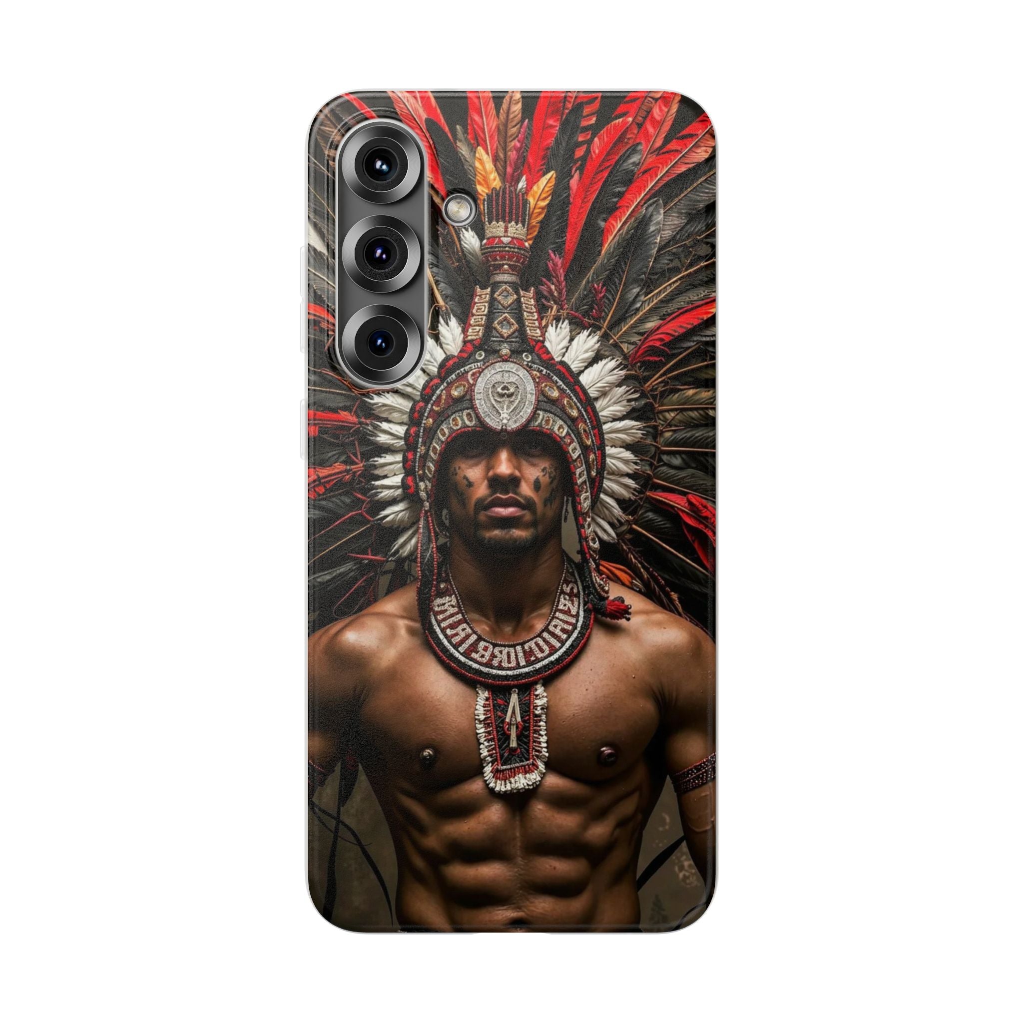 Aztec Warrior Eagle – Flexi Phone Case (iPhone & Samsung • Clear TPU • Made in USA • Personalized Option)