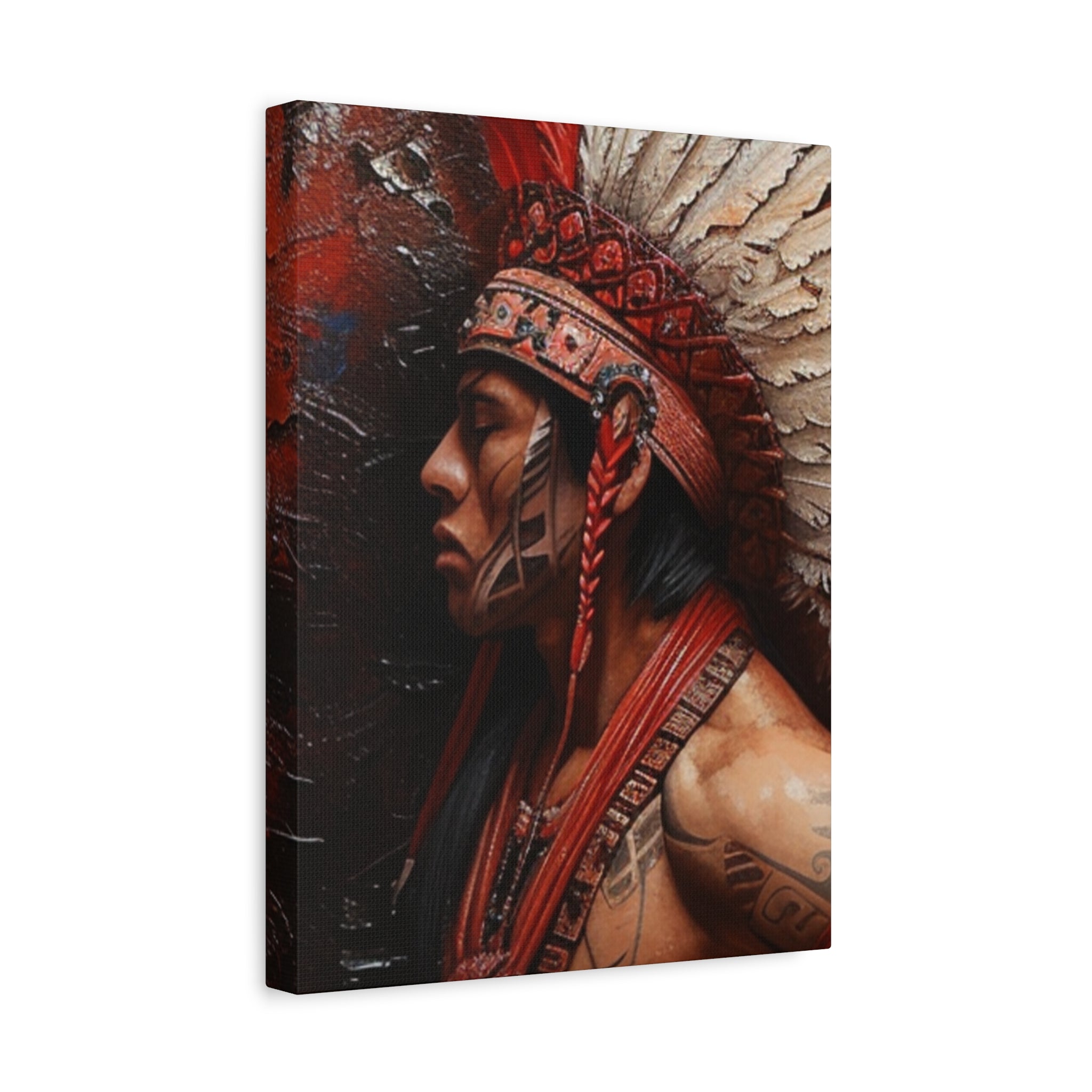 Aztec Noble Warrior – Bold Aztec Wall Art Canvas
