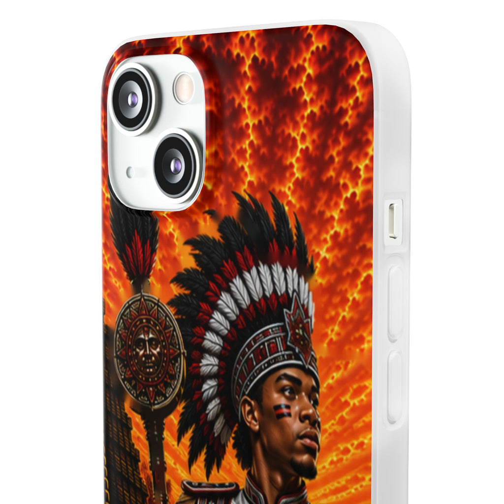 Aztec Drum Major Warrior – Flexi Phone Case (iPhone & Samsung • Clear TPU • Made & Shipped in the USA • 🚚 FREE USA Shipping • Personalized Option)