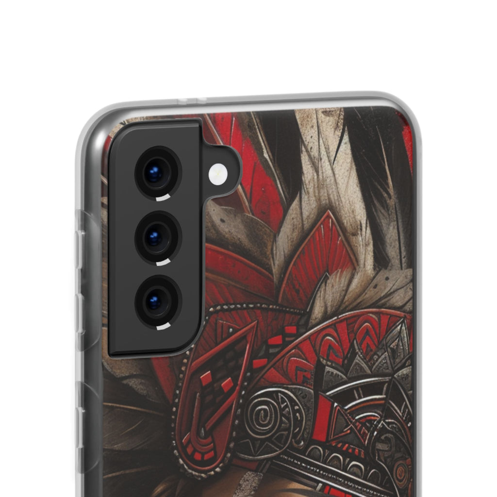 Aztec Sun Goddess – Flexi Phone Case (iPhone & Samsung • Clear TPU • Made in USA • Personalized Option)