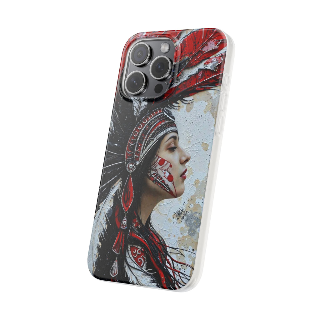 Aztec Silent Goddess – Flexi Phone Case (iPhone & Samsung • Clear TPU • Made in USA • Personalized Option)
