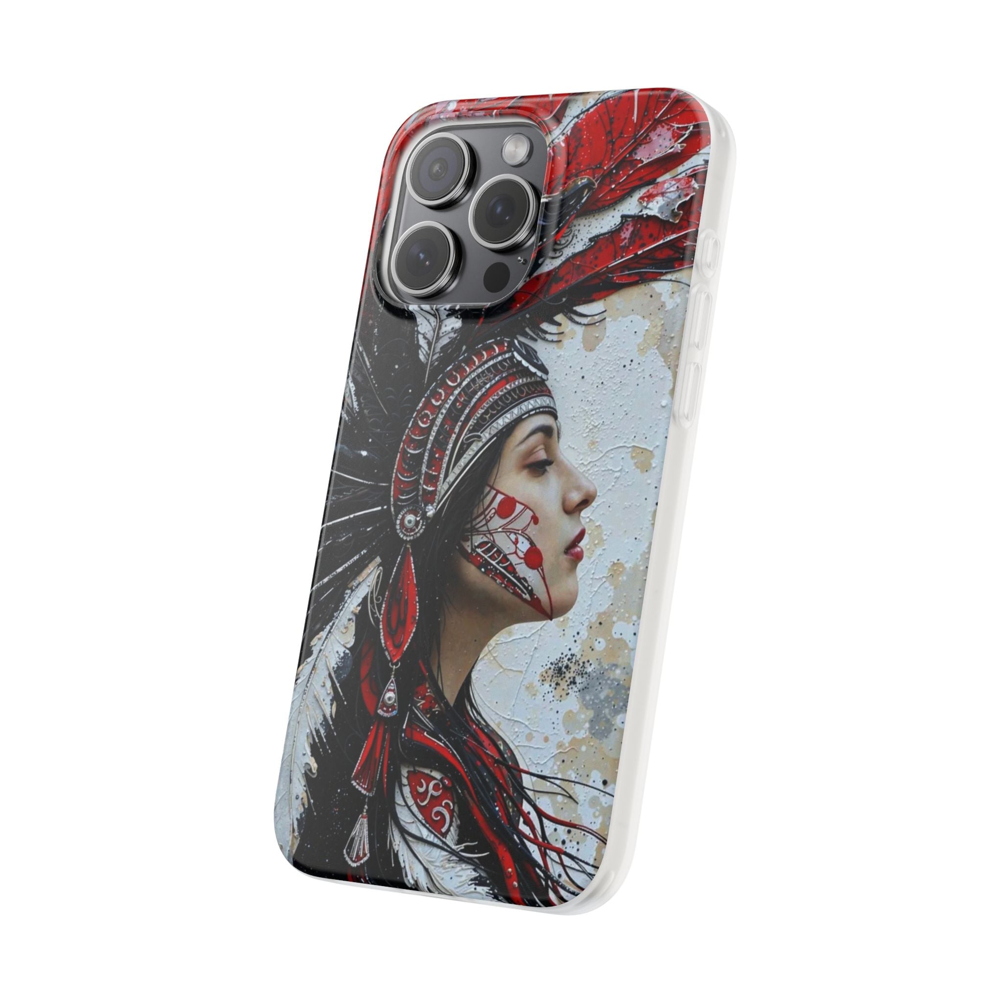 Aztec Silent Goddess – Flexi Phone Case (iPhone & Samsung • Clear TPU • Made in USA • Personalized Option)
