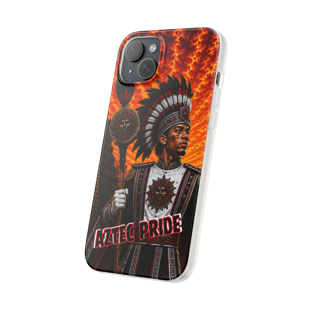 Aztec Drum Major Warrior – Flexi Phone Case (iPhone & Samsung • Clear TPU • Made & Shipped in the USA • 🚚 FREE USA Shipping • Personalized Option)