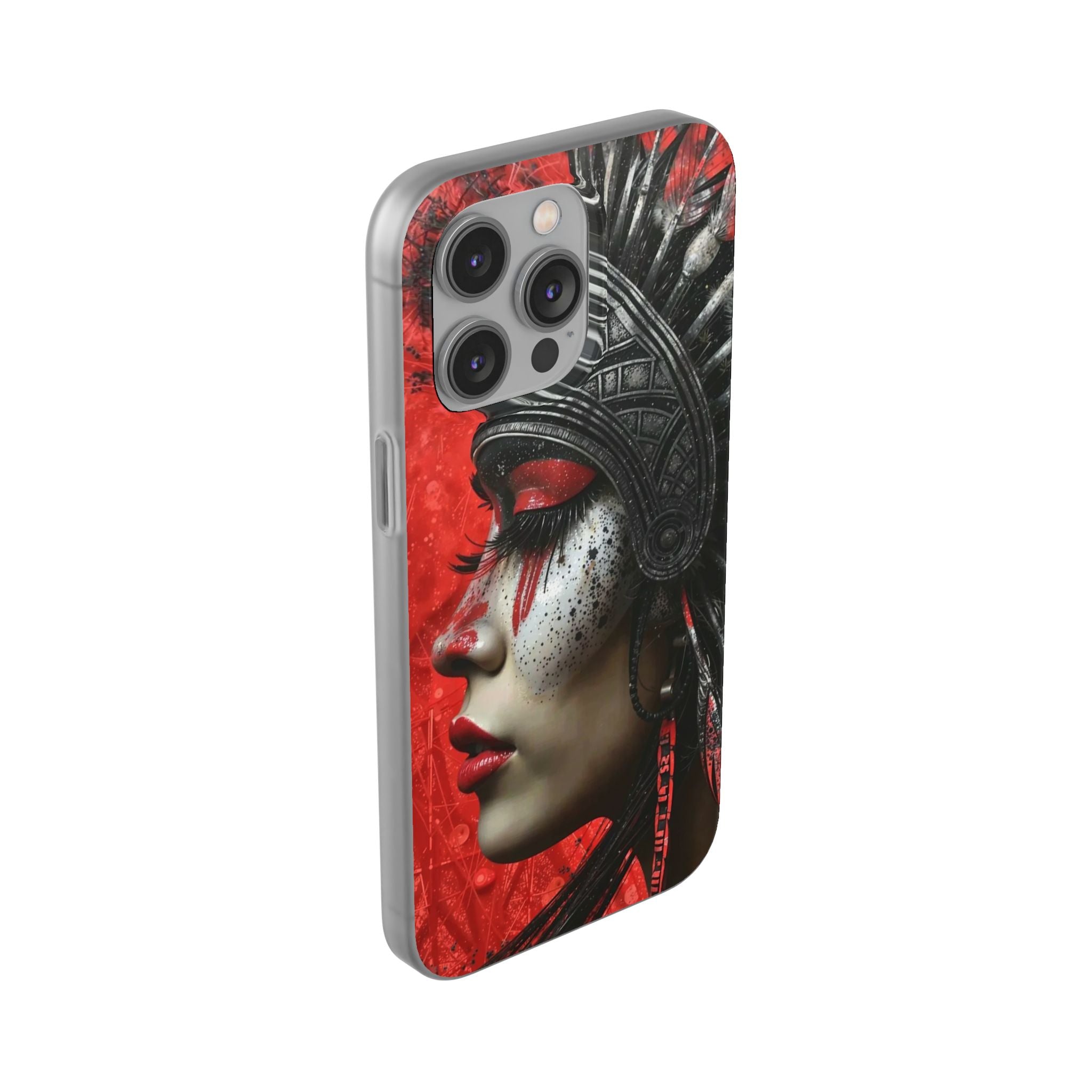 Aztec Fearless Goddess – Flexi Phone Case (iPhone & Samsung • Clear TPU • Made in USA • Personalized Option)