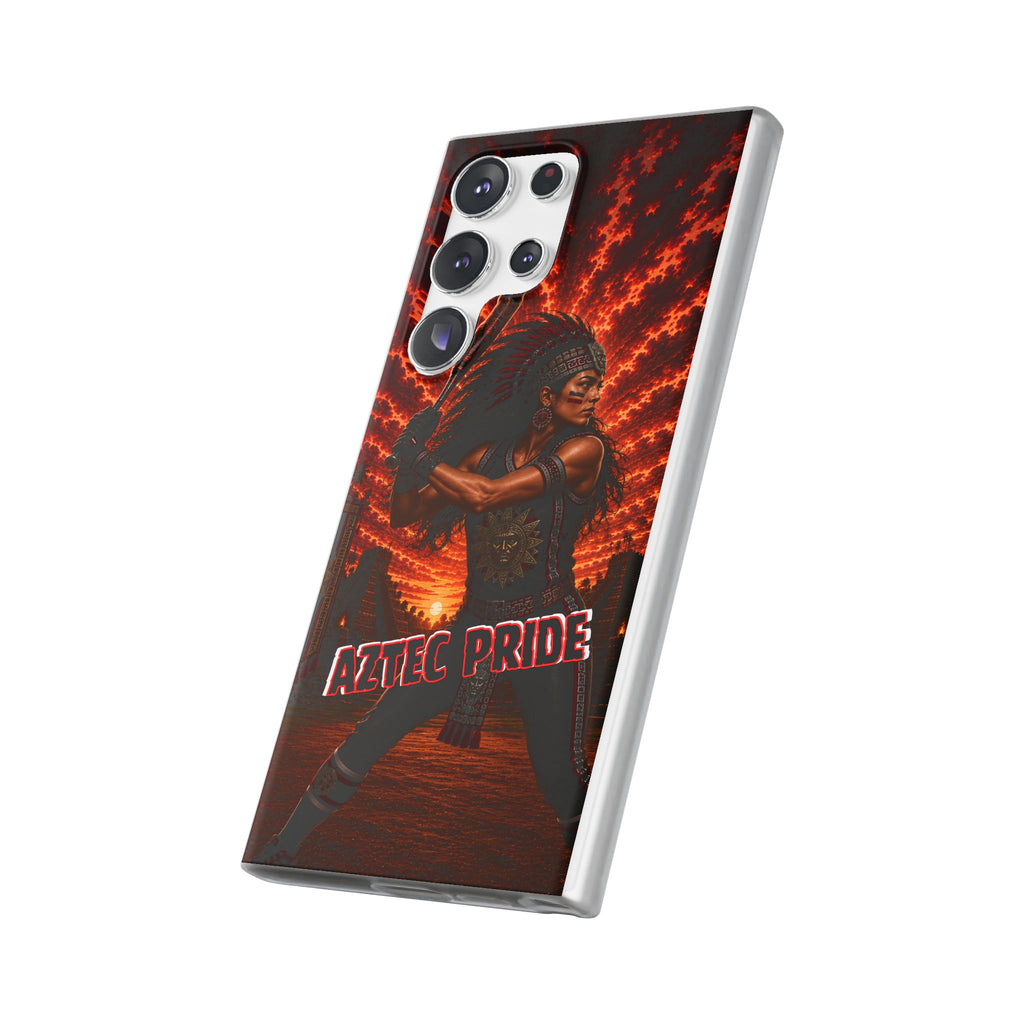 Aztec Softball Warrior – Flexi Phone Case (iPhone & Samsung • Clear TPU • Made & Shipped in the USA • 🚚 FREE USA Shipping • Personalized Option)