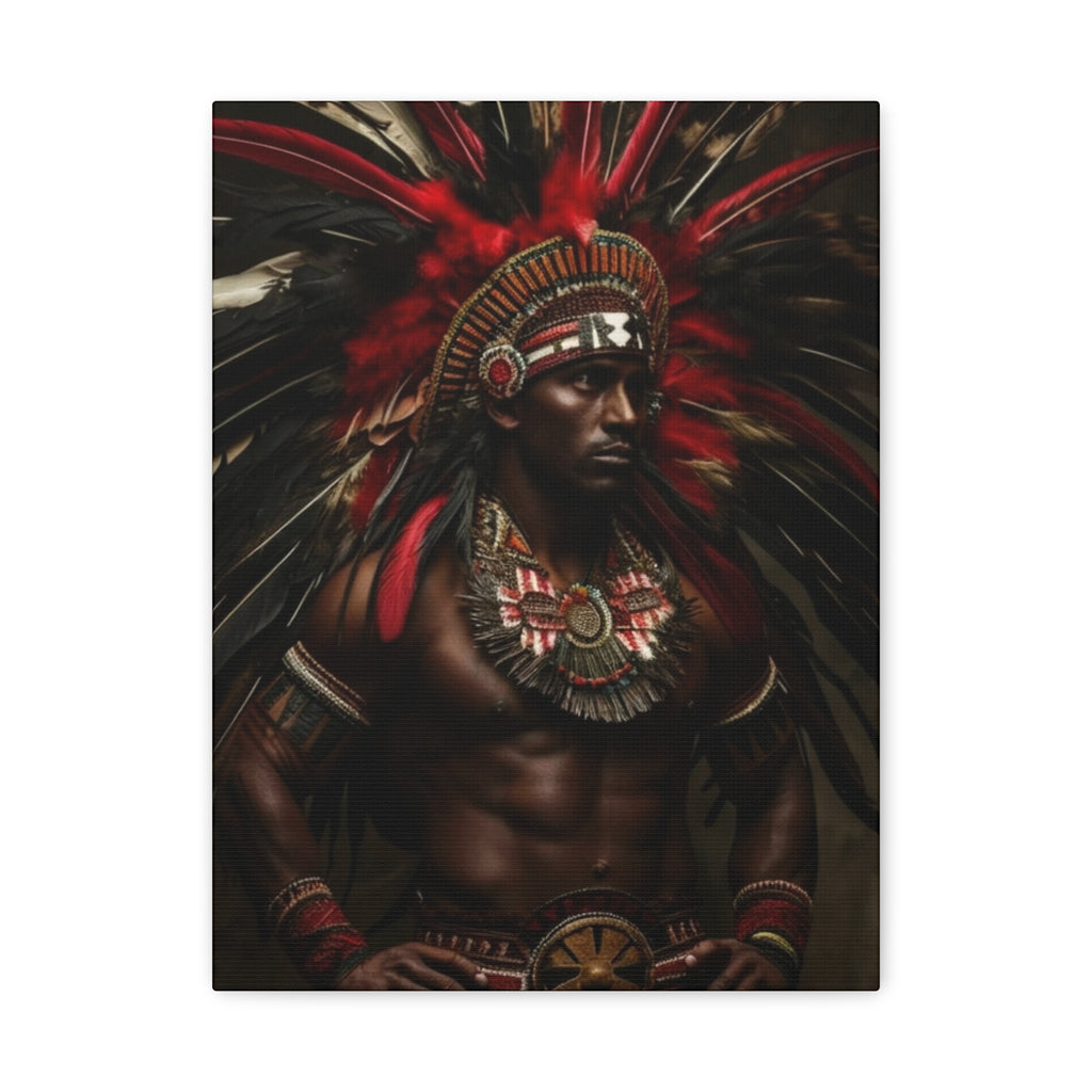 Aztec Panther Warrior – Bold Aztec Wall Art Canvas