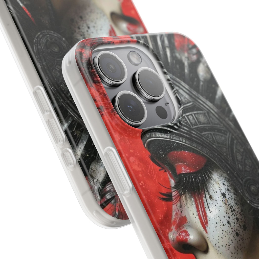 Aztec Fearless Goddess – Flexi Phone Case (iPhone & Samsung • Clear TPU • Made in USA • Personalized Option)