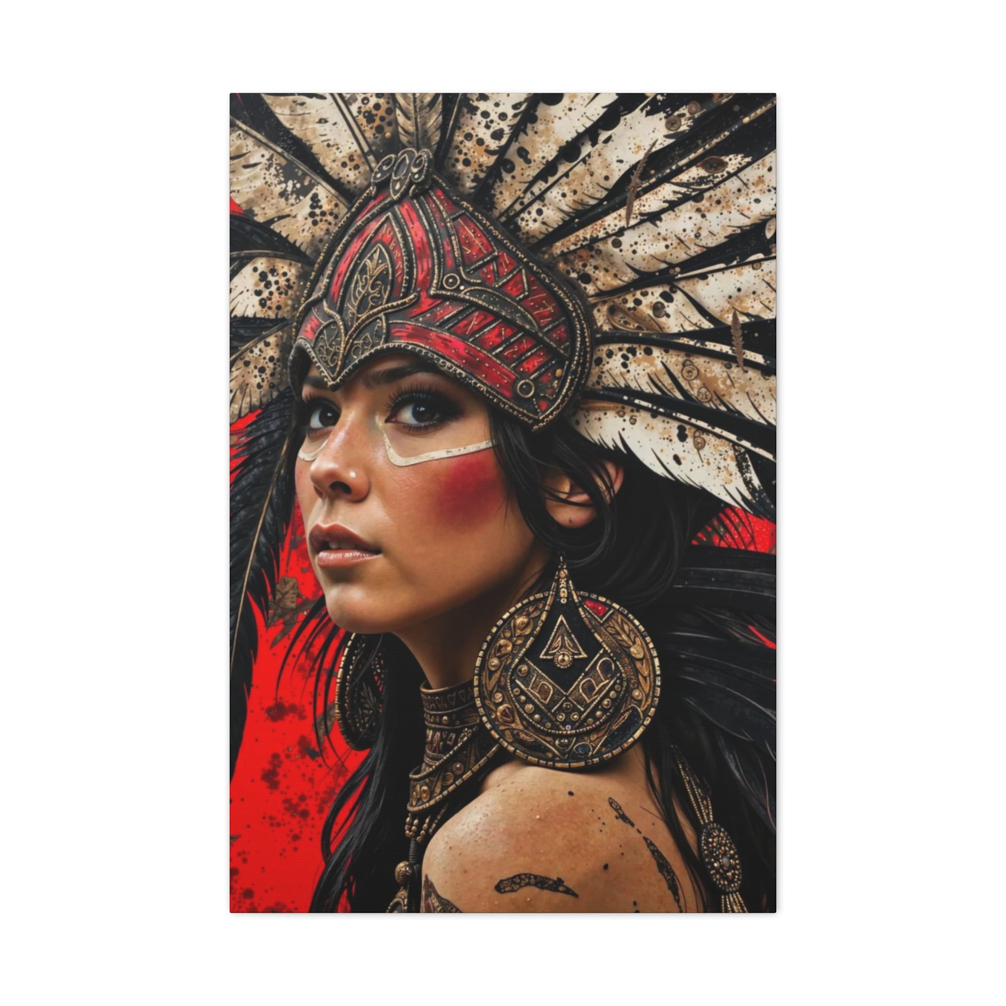 Aztec Moon Goddess – Bold Aztec Wall Art Canvas