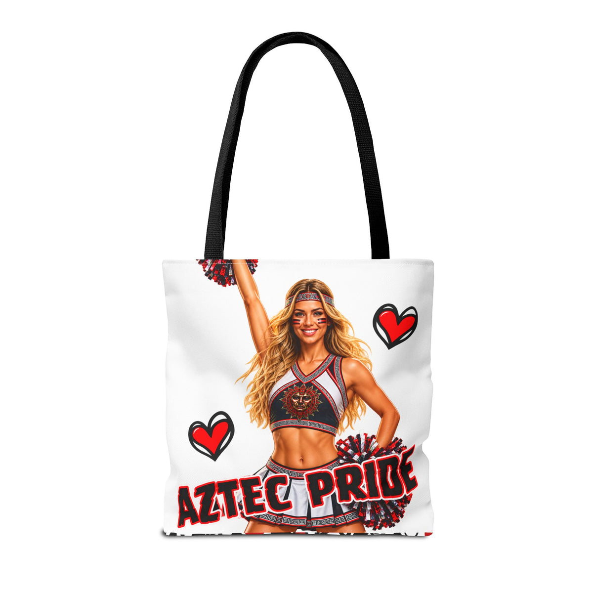 Aztec Cheerleader Warrior Tote Bag | Aztec-Inspired AI Art • Made & Shipped in the USA • 🚚 FREE USA Shipping • FREE Personalization