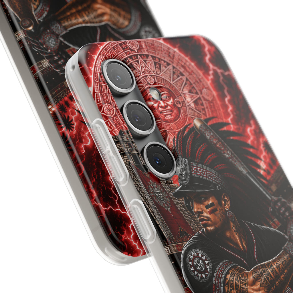 Aztec Baseball Warrior – Flexi Phone Case (iPhone & Samsung • Clear TPU • Made & Shipped in the USA • 🚚 FREE USA Shipping • Personalized Option)