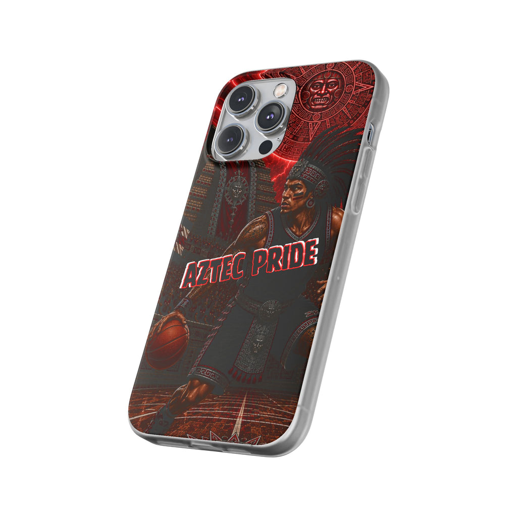 Aztec Basketall Warrior – Flexi Phone Case (iPhone & Samsung • Clear TPU • Made & Shipped in the USA • 🚚 FREE USA Shipping • Personalized Option)