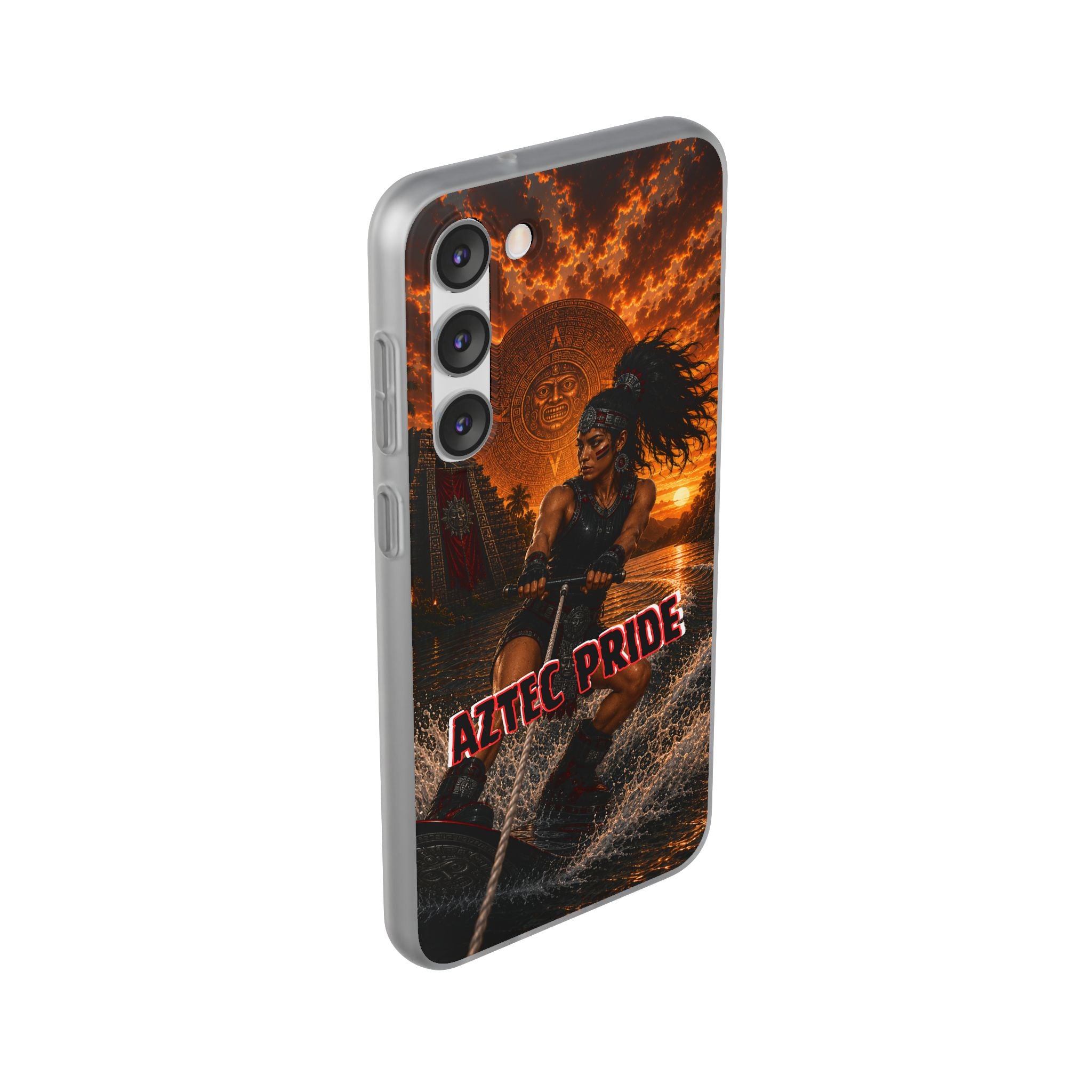 Aztec Wakeboard Female Warrior – Flexi Phone Case (iPhone & Samsung • Clear TPU • Made & Shipped in the USA • 🚚 FREE USA Shipping • Personalized Option)