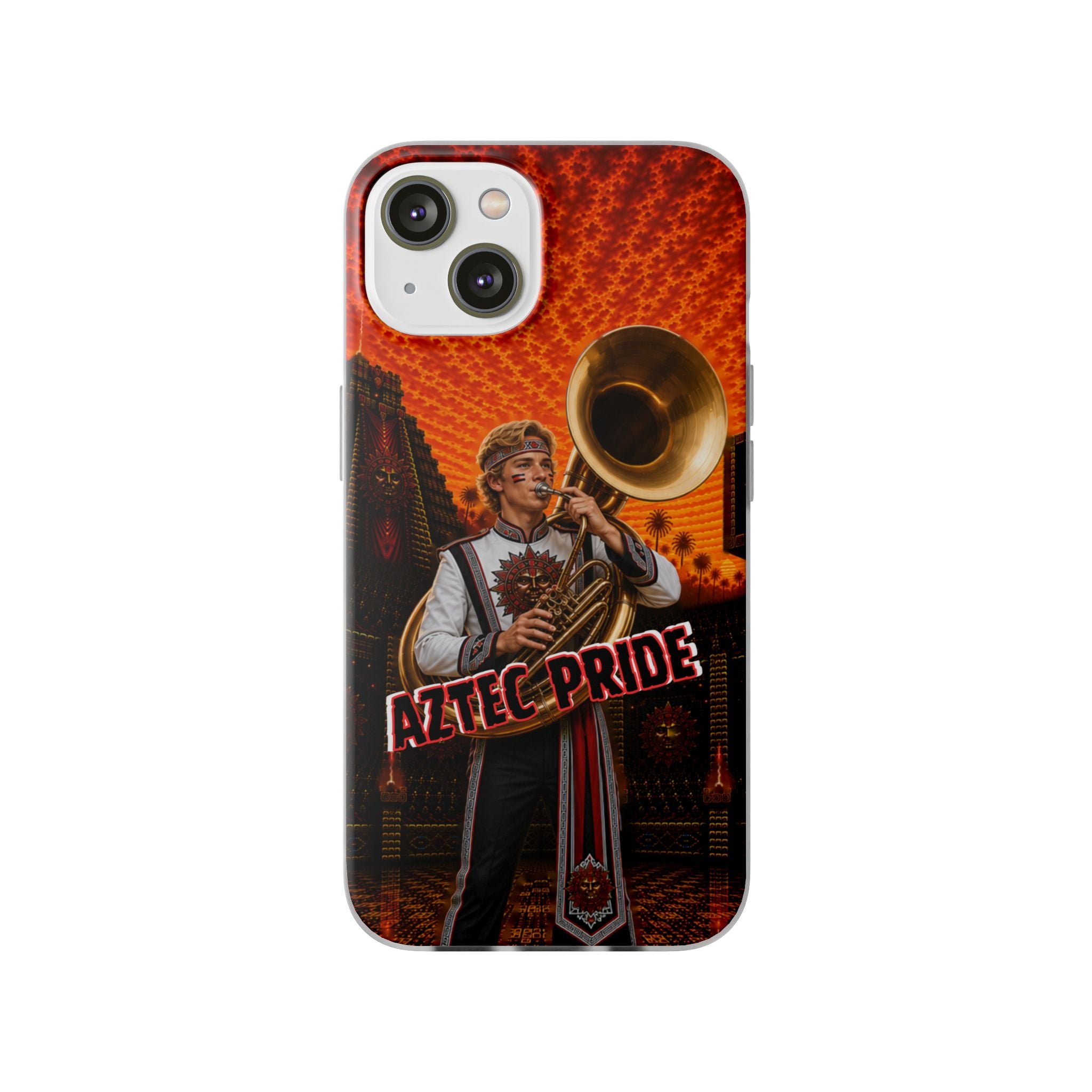 Aztec Band Warrior – Flexi Phone Case (iPhone & Samsung • Clear TPU • Made & Shipped in the USA • 🚚 FREE USA Shipping • Personalized Option)
