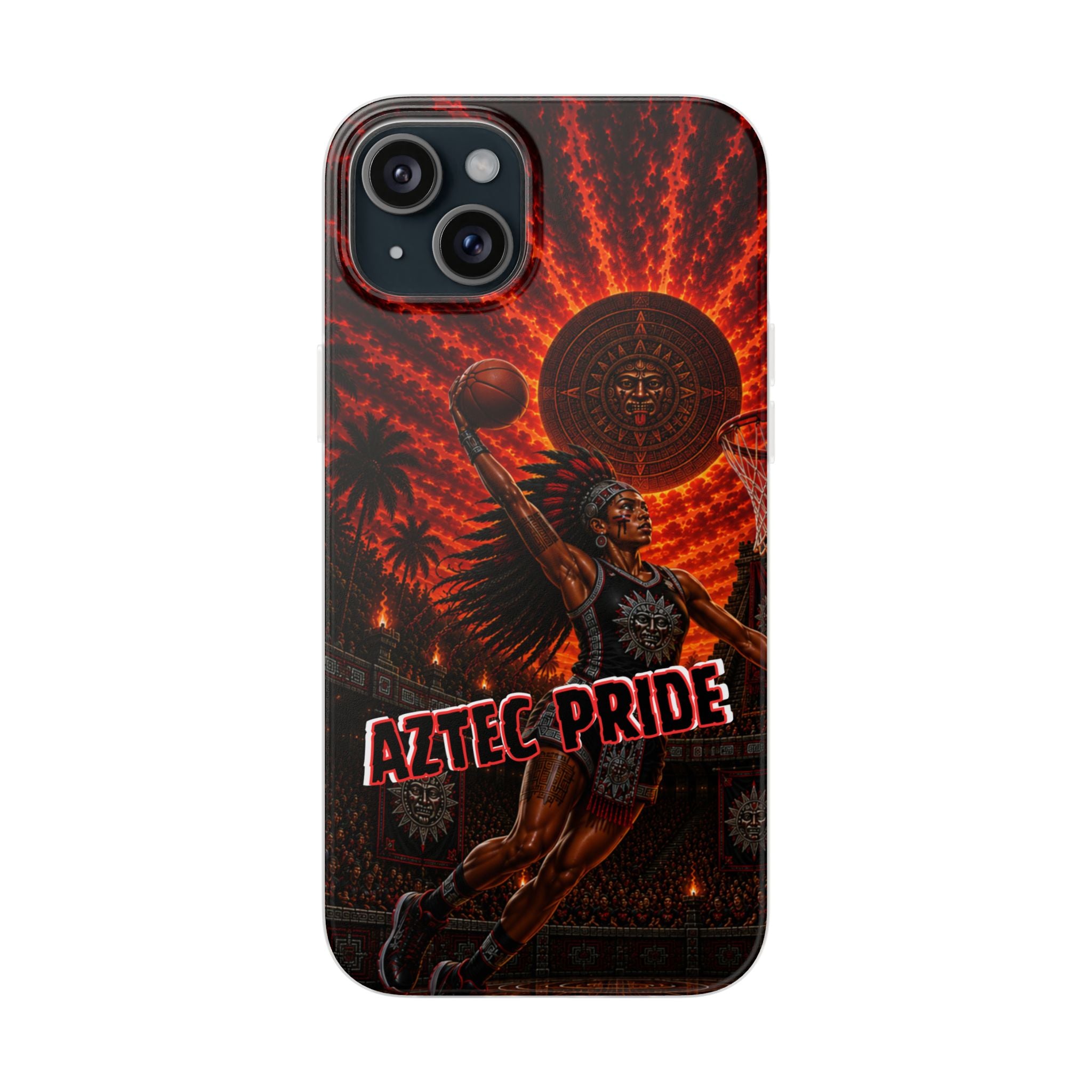 Aztec Basketball Female Warrior – Flexi Phone Case (iPhone & Samsung • Clear TPU • Made & Shipped in the USA • 🚚 FREE USA Shipping • Personalized Option)