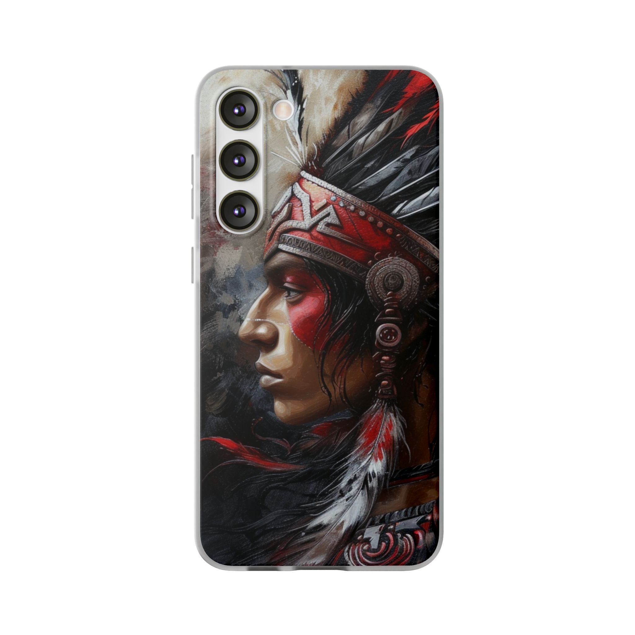 Aztec Silent Warrior – Flexi Phone Case (iPhone & Samsung • Clear TPU • Made in USA • Personalized Option)