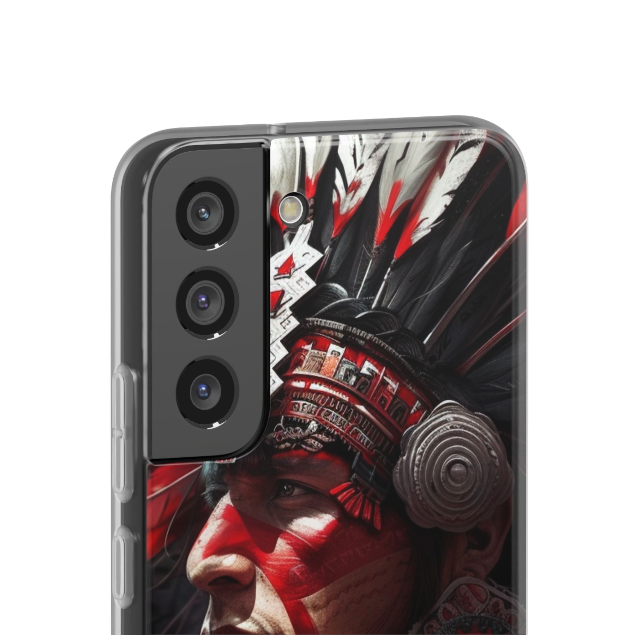 Aztec Loyal Warrior – Flexi Phone Case (iPhone & Samsung • Clear TPU • Made in USA • Personalized Option)