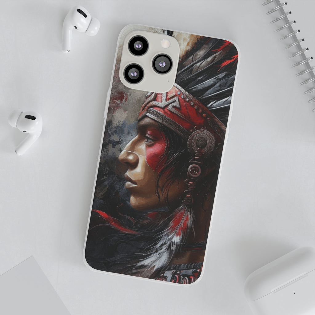 Aztec Silent Warrior – Flexi Phone Case (iPhone & Samsung • Clear TPU • Made in USA • Personalized Option)